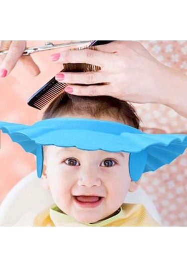 Bebek Banyo Şapkası Siperi Köpük Siperlik Mavi