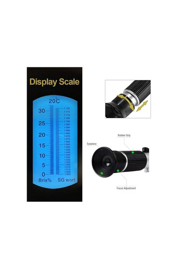Bira Refraktometre Brix 0-32% 1.000-1 .130 Şeker Wort Atc El Aracı Hidrometre Konsantrasyon Alkollü İçecekler Test Cihazı Refraktometre