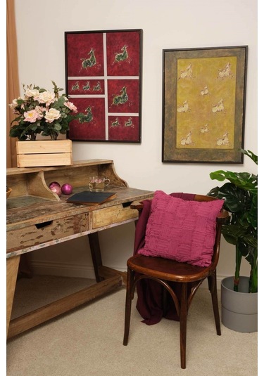 Peraluna Foam Pıllow Şifon Şerit Triko Yastık Kılıfı 45x45 Cm Fuşya - Fuşya