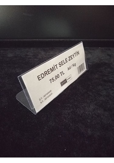 10 Adet Pvc Şeffaf Etiketlik 10x4 Cm Ayaklı Kart Tutucu İsimlik