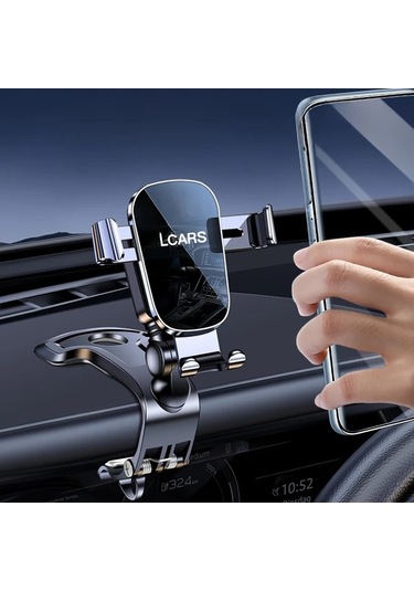 Boatshop1 Lcars Premium Gümüş Alaşımlı Ayna Araç Telefon Tutucu Geliştirilmiş Navigasyon Desteği Dönebilen Gösterge Paneli Montajı