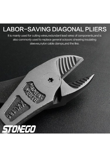 Stonego Yalıtımlı Pense, Tel Sıyırma Sıkma Elektrikçi Pense Striptizci Crimper Sıze D