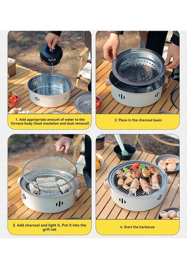 Ulzyvf Kömürlü Kamp Sobası Izgarası - Açık Hava Ev Barbekü Diğer Zy Diğer