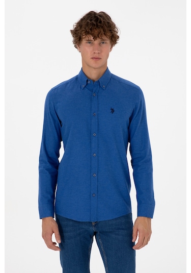 U.s. Polo Assn. Erkek Mavi Gömlek Basic 50316721-vr212 Royal Blue