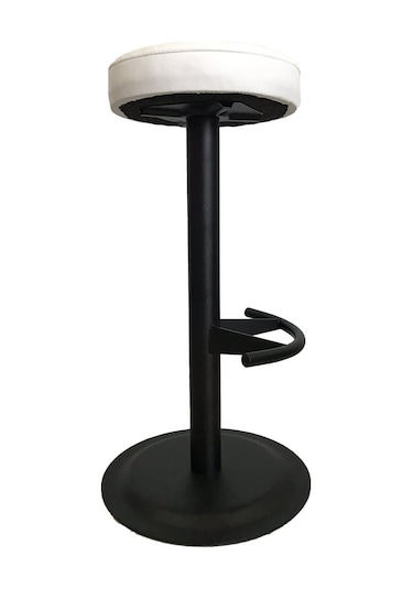 Bar Sandalyesi Bar Taburesi Beyaz Deri Oturak Çok Renkli