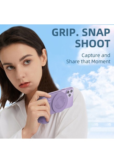 Springsun Manyetik Kablosuz Bt Stabilizörlü Selfie Tutucu & Stand - İphone/android Uyumlu Mor