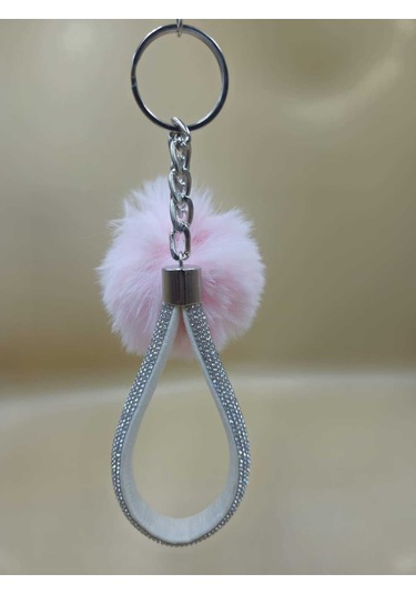 Gümüş Angel Anahtarlık Minik Ponpon Seçenekli