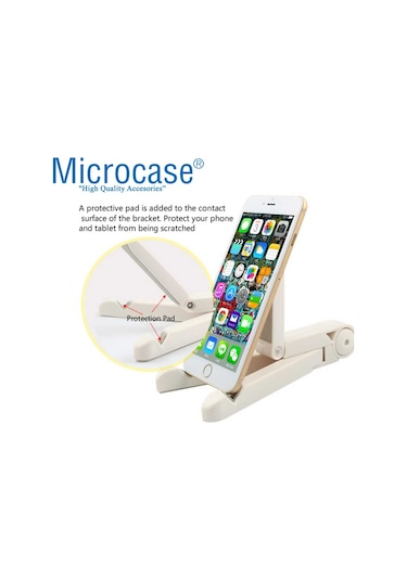 Microcase Masaüstü Katlanabilir Telefon Tablet Stand Beyaz Al2457