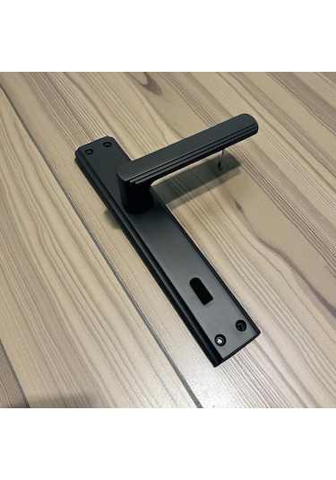 İbiza Mat Siyah Full Zamak Elegant Aynalı Oda Kapı Kolu 1 Takım