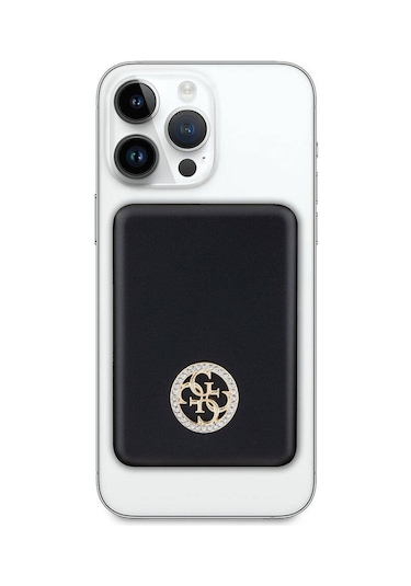 Guess Lisanslı Magsafe Şarj Özellikli Taşlı 4g Logolu Powerbank 3000mah 5w Siyah