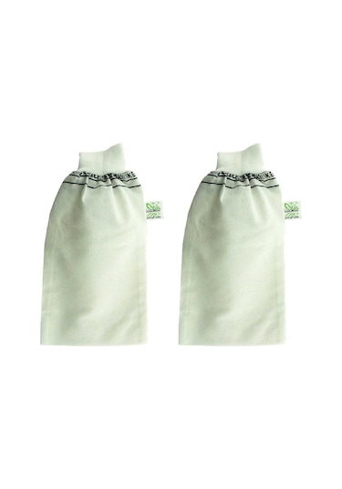 2 Adet Beyaz Banyo Hamam Kesesi Lastikli 25x17 Cm