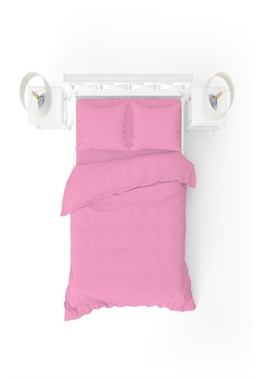 More Home Tek Kişilik Lastikli Çarşaf Nevresim Takımı Fuşya Fuşya