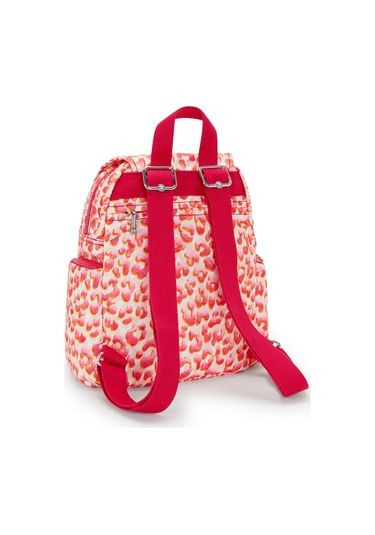 Kıplıng City Zip Mini Küçük Boy Sırt Çantası Pembe Latın Cheetah Pembe
