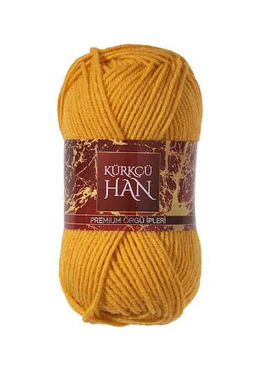 Kürkçü Han Dekor 100gr 100m El Örgü İpi Koyu Altın Sarısı
