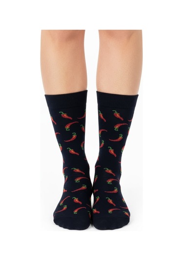 Gost Liria Pepper Socks Desenli Unisex Soket Çorap Siyah