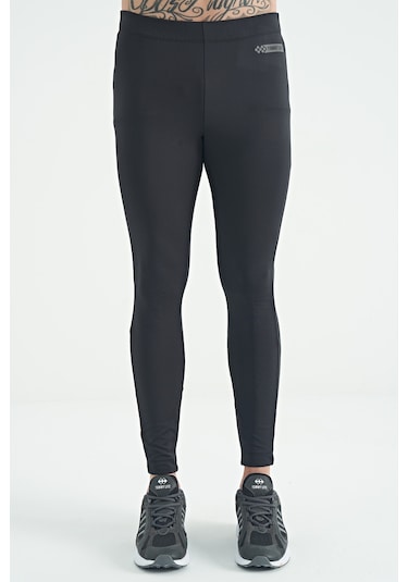 Tommy Life Antrasit Arka Bilek Baskı Detaylı Yüksek Bel Slim Fit Aktif Spor Erkek Tayt - 84988 Antrasit