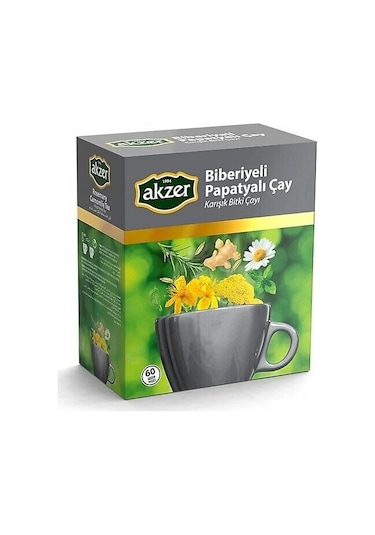 Akzer Biberiyeli Papatyalı Karışık Bitki Süzen Poşet Çay 60 x 1.5 G