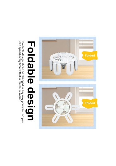 Ranyeek E27 Vidalı 60w Led Fenerli Fan, 4 Seviye Işık Ve Hız Ayarlamalı, Plastik Gövde, Açık/kapalı Boyut Ayarlı, Ac85-265v Geniş Voltajlı