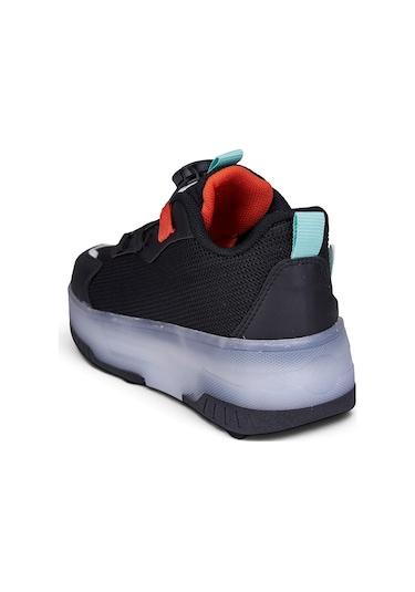 Nstil Unisex Çocuk Spor Ayakkabı Akıllı Bağcıklı Çıkarılabilen Patenli Işıklı Rahat Sneaker 030 Siyah