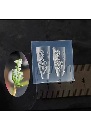 1 Adet Manolya Çiçek Yılan Gül Çiçek 3d Akrilik Tırnak Kalıp Nail Art Süslemeleri Silikon Damgalama Plakaları Tırnak Aksesuarları Kahverengi