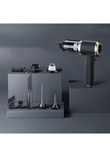 Araba Elektrikli Süpürge Elektrikli Süpürge Üfleyici Çift Amaçlı Kablosuz Mini Elektrikli Süpürge Siyah Altın