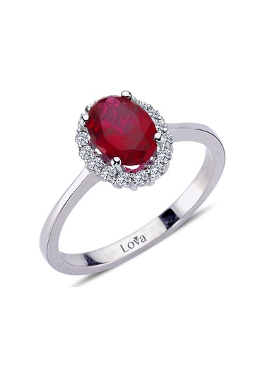 Lova Pırlantalı Oval Yakut Anturaj Yüzük - 1020237