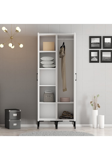 Variant Kumsal 2 Kapılı Rs Gardrop - Beyaz / Beyaz