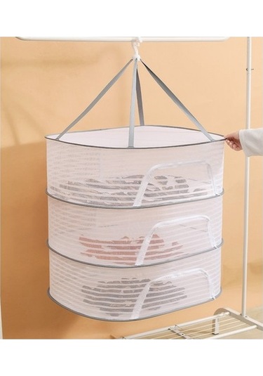 Katlanabilir Büyük Kapasiteli Kurutma Filesi Ahşap