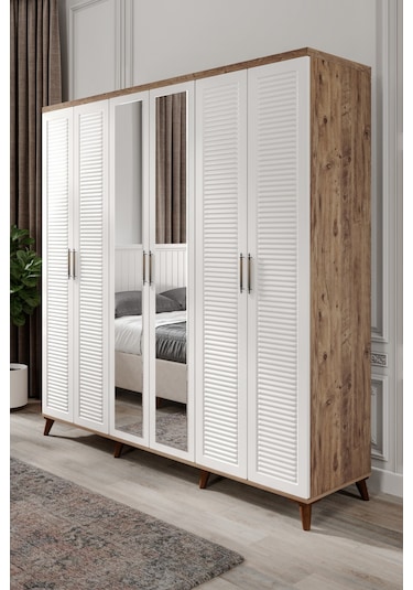 Paris 6 Komple Mdf Atlantik Çam-beyaz Yatak Odası