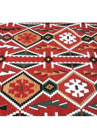 Coton Şark Köşesi Antep Anadolu Desenli Kilim Kırmızı 200 x 300 CM