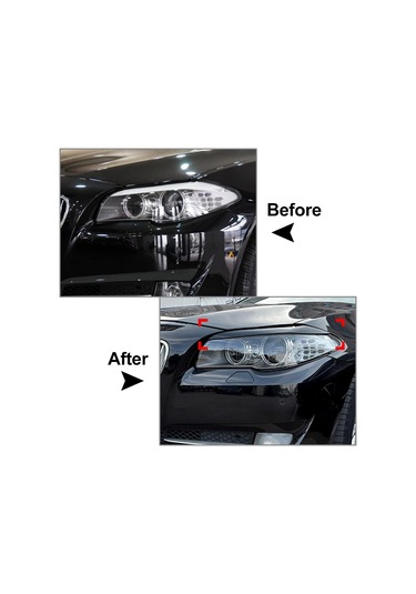 Cnnıko2 Araba Far Kaş Göz Kapağı Kapak Trim Bmw 5 Serisi F10 F11 20112014 İçin Parlak Siyah Haziran 2011'den Sonra