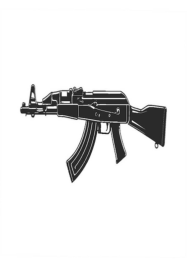 2 Adet 9x9 Cm Ak-47 Sticker Araba Motor Laptop Kask Sticker