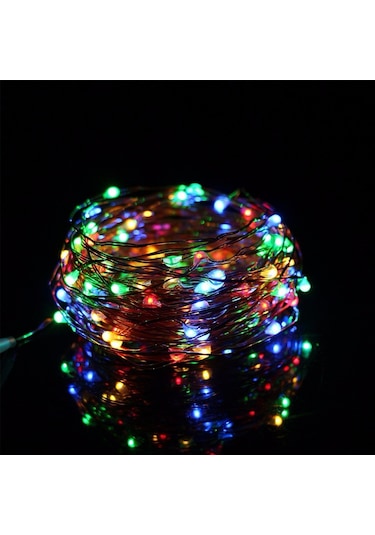 Pilli Renkli Peri Led Işık Dekoratif Aydınlatma 5 Metre Rgb  Led