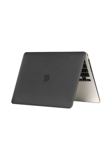 Kilifone - Macbook Uyumlu Macbook 13.3' Air 2020 A2337 Msoft Carbon Fiber Tasarımlı Kapak - Siyah