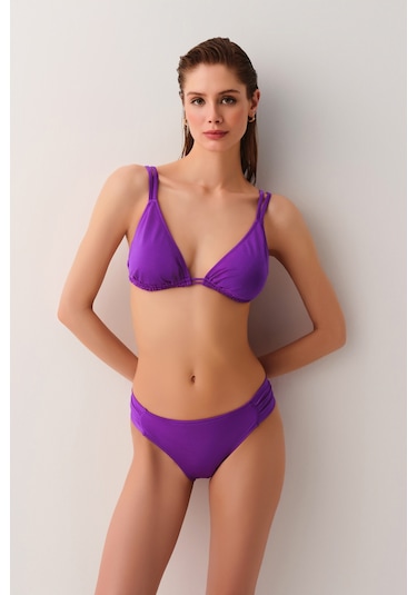 Suwen Yanı Pileli Bikini Alt Sbn25560c099 Menekşe Moru