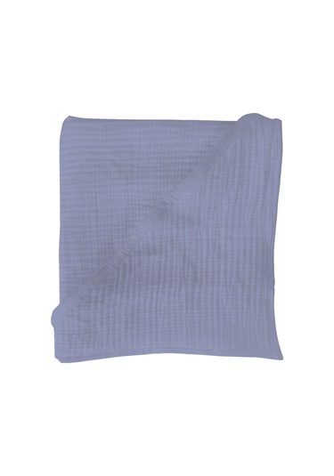 4 Katlı Müslin Kapşonlu Bebek Çocuk Banyo Havlusu Kundak İndigo