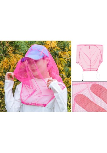Suntek Yüz Mesh Net Balıkçılık Yürüyüş Açık Pembe