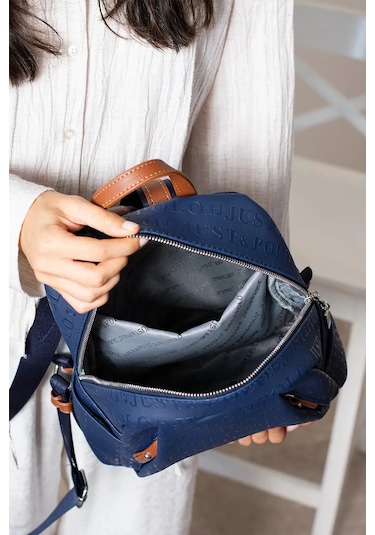 Just Polo Kadın Lacivert Taba Büyük Boy Sırt Çantası