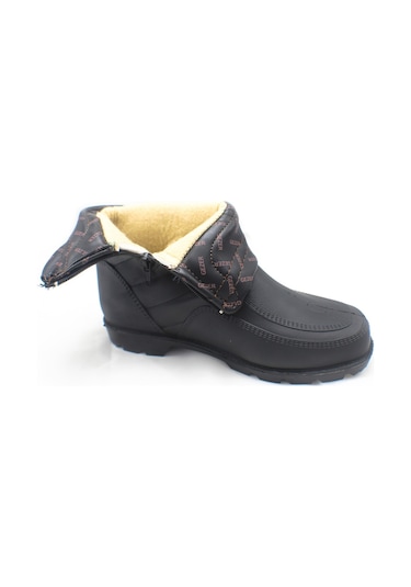 Gezer Siyah Içi Yünlü Lastik Bot Su Geçirmez Kısa Merdane