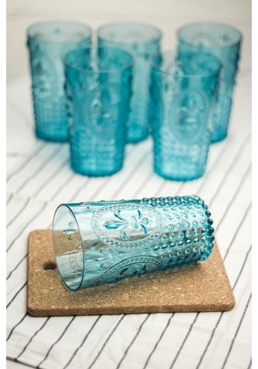 Akrilik Aquamarin Tekli Uzun Bardak & Su Meşrubat Bardağı 750 Ml Büyük Boy & Cam Değildir