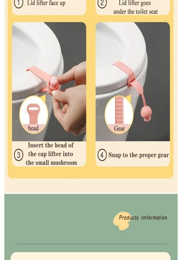 Mantar Tasarımlı Klozet Kaldırma Aparatı Klozet Kapağı Tutucu Hijyenik Tutamaç 1 Adet