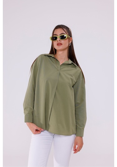 Kadın Trend Gömlek Haki