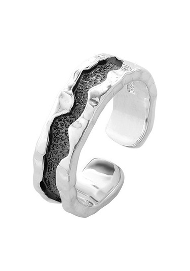 Soulader S925 Ayar Gümüş Lav Desenli Doğal Görünüm Nişan Yüzüğü Kadın Trend Elektrokaplama Moda Aksesuar Hediyelik Özel Gün Gümüş