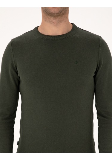 Pierre Cardin Erkek Koyu Haki Kazak /triko 50315509-vr111 Koyu Haki