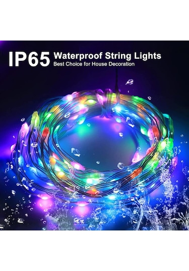 Yılbaşı Ağacı Işığı Noel Işığı Renkli Led Işık Ip65 10 Metre Usb Kum. + Cep Kontrol Dış Mekan Işığı Gün Işığı