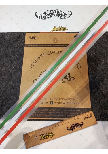 Rfhlm224 Yesil Beyaz Kirmizi Renkli Serit Etiketi