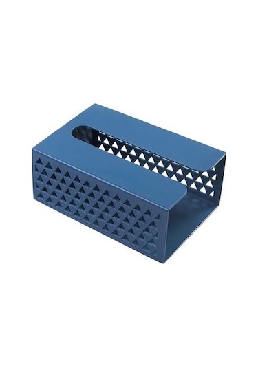 Createtech Yapışkanlı Raf Organizatörü - Peçete Tutucu, Mutfak Düzenleyici, Duvara Monte Mavi Depolama Kutusu Mavi