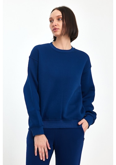 Odda Bisiklet Yaka Sweatshirt Lacivert