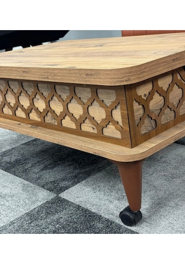 Kademeli Tekerli Akıllı Sehpa Atlantik Çam