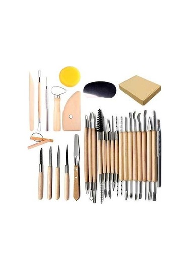 Willowhaven 30 Adet Ahşap Çömlekçilik Kil Araçları Standart, Metal + Küçük + Sünger, Dayanıklı, Kullanışlı, 30 Parçalı Set